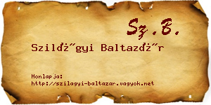 Szilágyi Baltazár névjegykártya