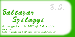 baltazar szilagyi business card